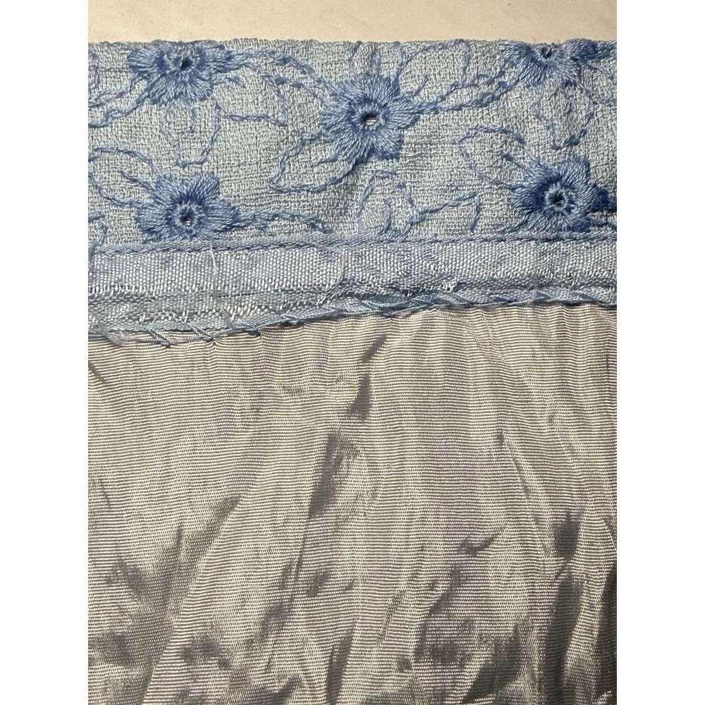 Vintage 60s Lorrie Deb Midi Dress Women Size XS‎ Blue Floral Eyelet Empire Waist